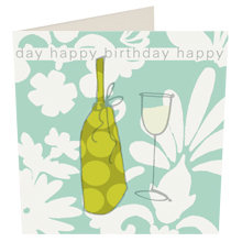 Gratulationskort - flaska & glas