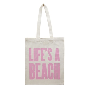 Hemmet - Tygpåsar - bokstäver & text - Tygpåse med text - Naturvit tygpåse - LIFE'S A BEACH
