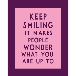 Barn - Illustrationer - Keep smiling it makes people wonder what you are up to - lila