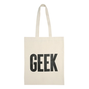 Hemmet - Tygpåsar - bokstäver & text - Tygpåse med text - Naturvit tygpåse - GEEK
