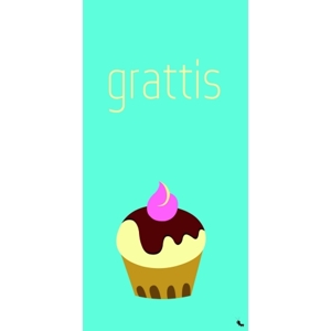 Gratulationskort & presentpapper - Minikort - grattis, cupcake