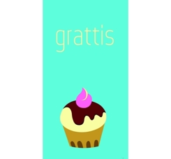 Minikort - grattis, cupcake