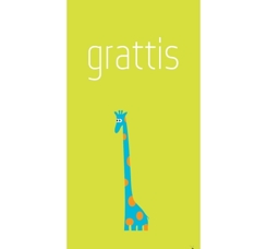 Minikort - grattis, giraff